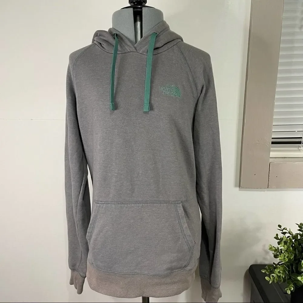 The North Face gray and green women's hoodie size small - Picture 1 of 5